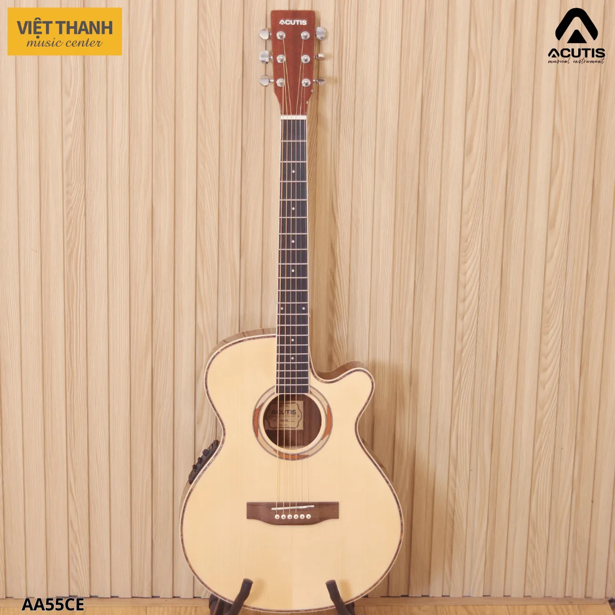 Đàn guitar Acoustic Acutis AA55CE dáng Auditorium khuyết góc, có EQ