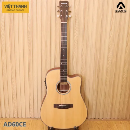 Đàn guitar Acoustic Acutis AD60CE gỗ nguyên tấm, thùng khuyết, EQ gắn Fishman F301 sẵn sàng lên sân khấu