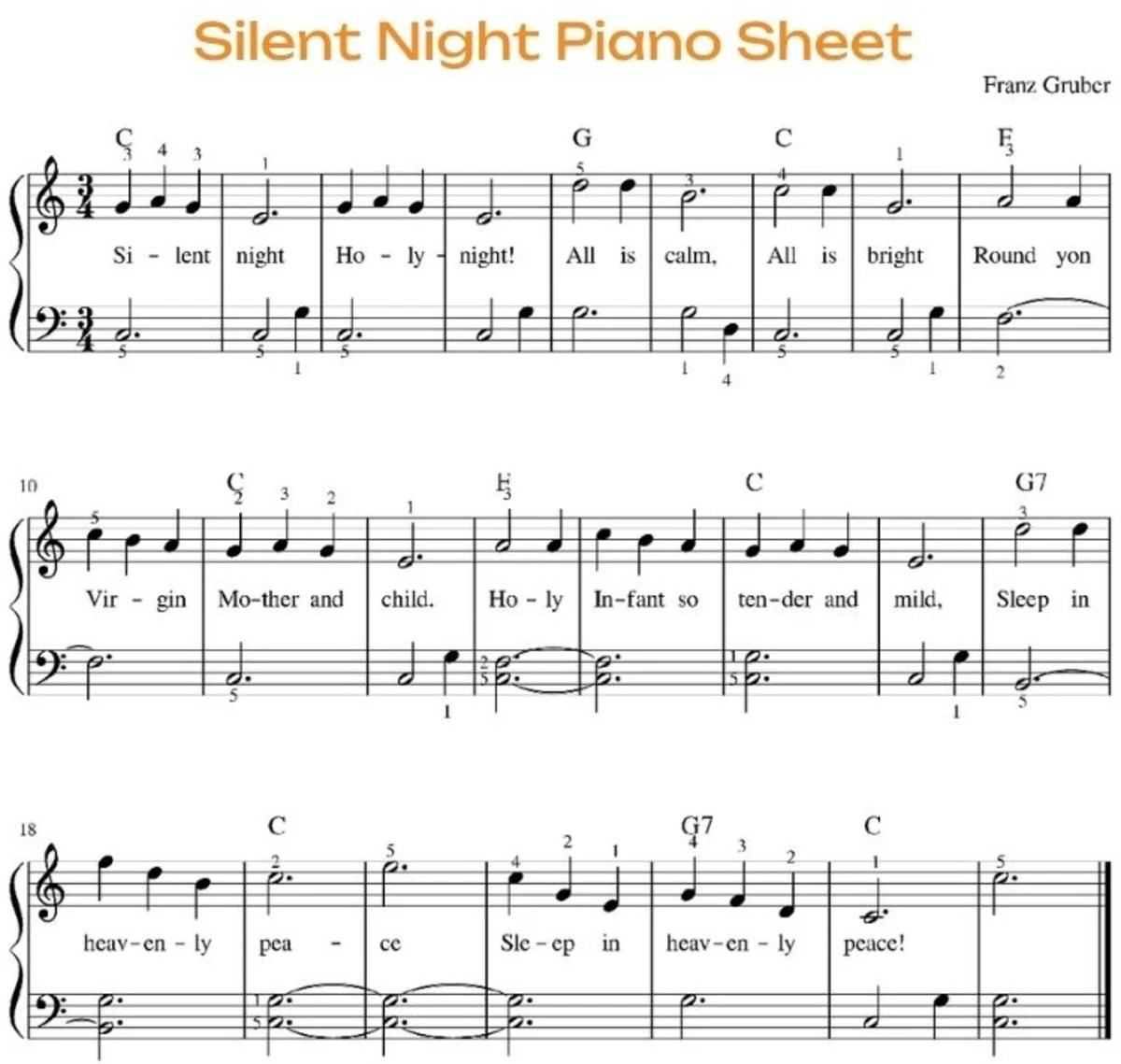 sheet nhac silent night