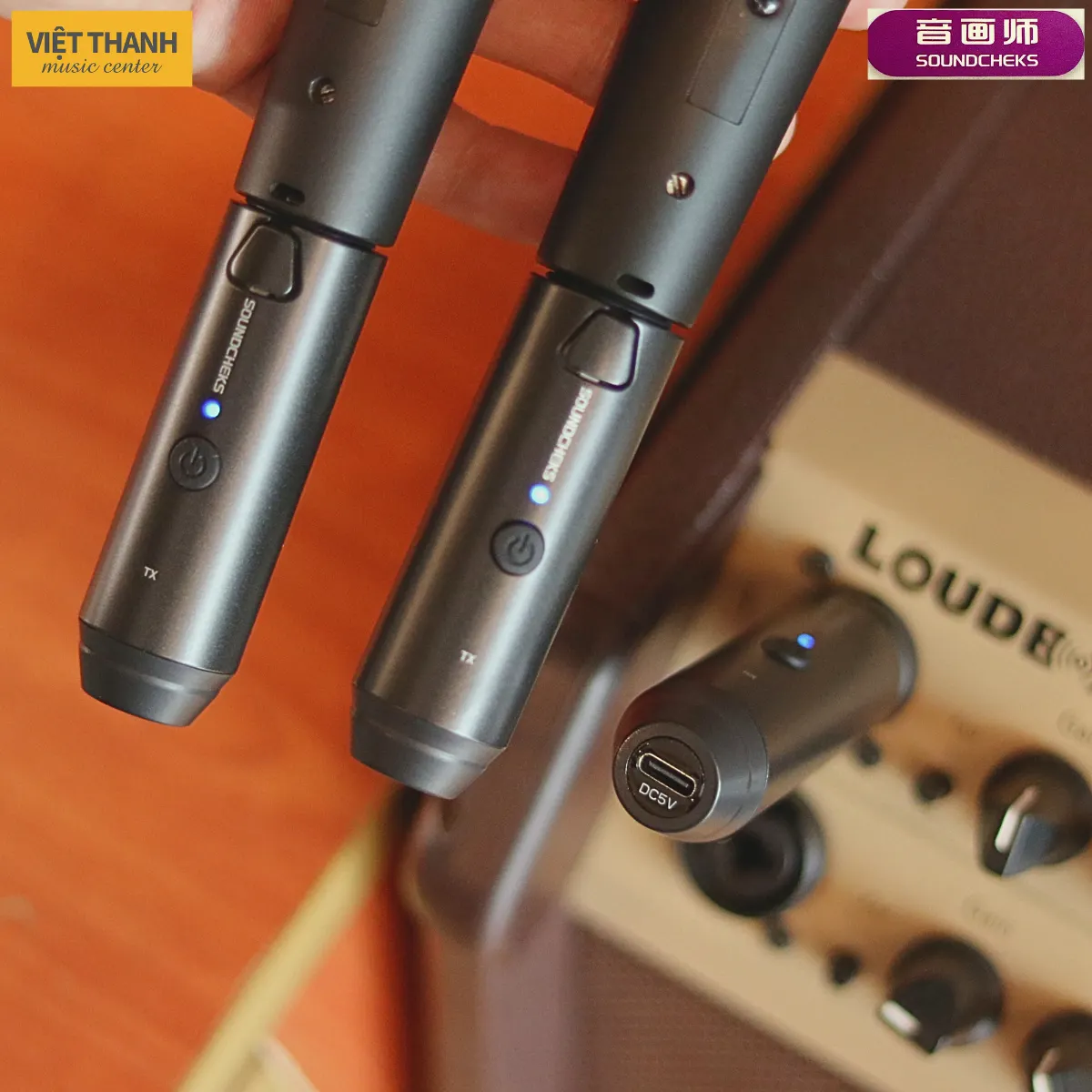 thiet bi thu phat khong day cho micro soundchecks h58