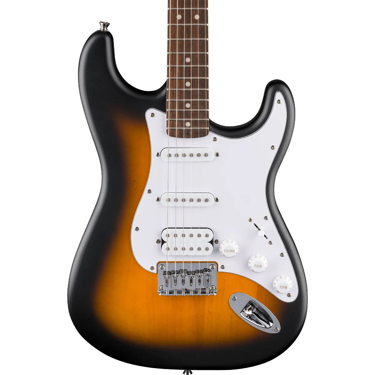 mat top dan guitar dien squier debut stratocaster ht hss laurel fingerboard white pickguard 2 color sunburst