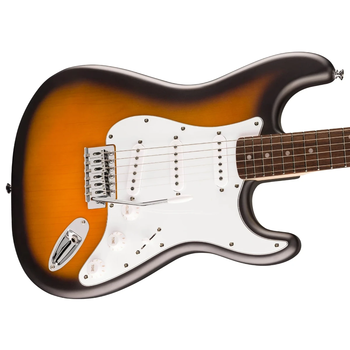 mat truoc dan guitar dien squier debut stratocaster lrl wpg 2 color sunburst 0379600503