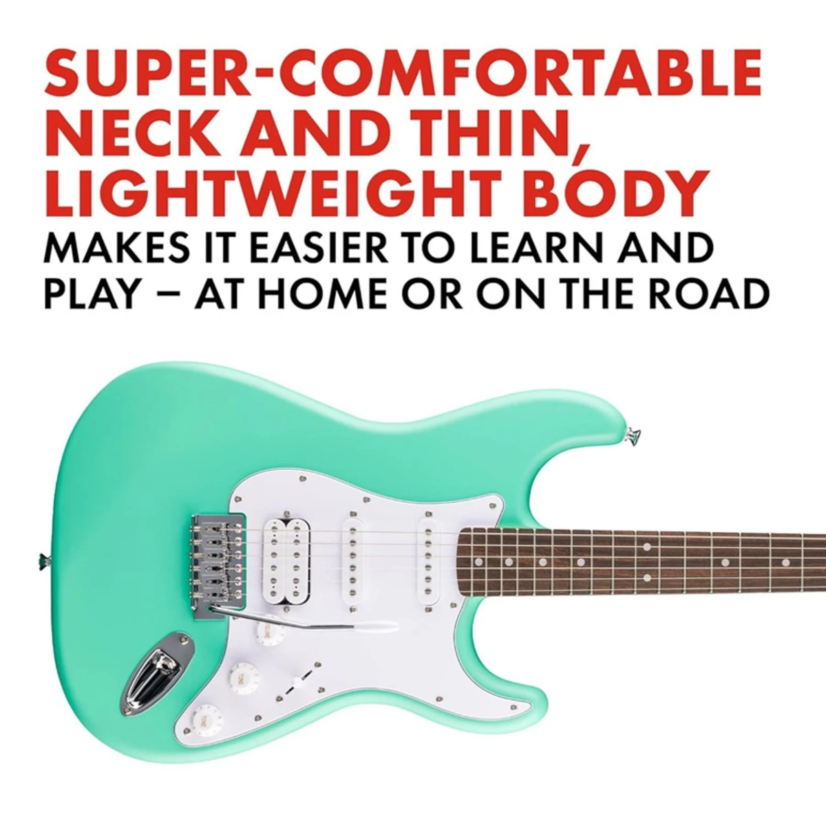 than dan guitar dien squier debut stratocaster hss laurel sea foam green 0379610549