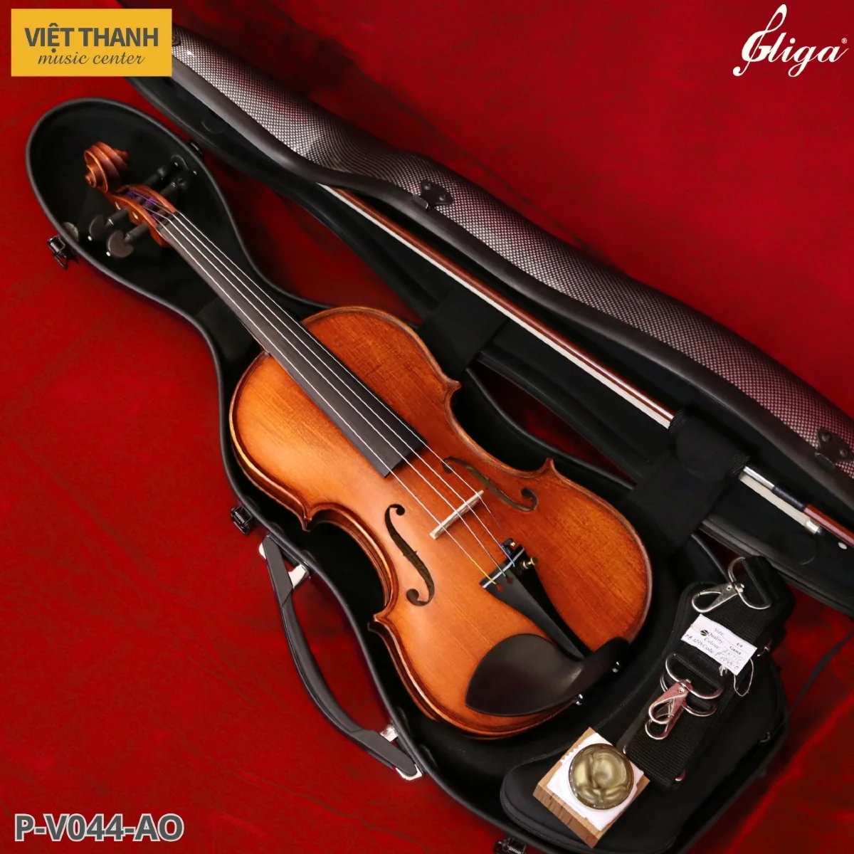 Đàn Violin Gliga GAMA P-V044-AO, size 4/4, Antique, One Piece Back, handmade in Romania