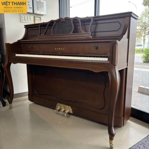Đàn piano cơ Kawai Ki-65FN cũ, màu gỗ, cao 115cm