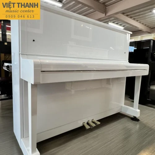 Đàn piano cơ Yamaha MC301 Wh cũ, màu trắng, cao 121 cm