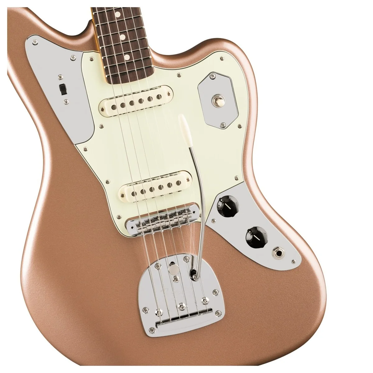 mat truoc dan guitar dien fender american professional classic jaguar faded firemist gold