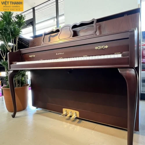 Đàn piano cơ Kawai 606QAC cũ, màu gỗ, chân cong cổ điển