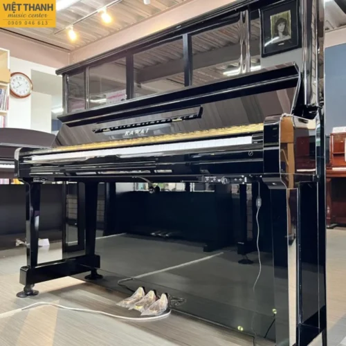 Đàn piano cơ Kawai BS-25 Silent cũ, màu đen bóng, cao 125 cm
