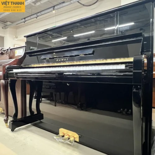 Đàn piano cơ Kawai DS-5E cũ, màu đen bóng, cao 122 cm