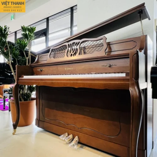 Đàn piano cơ Kawai KL11KF cũ, màu gỗ, chân cong
