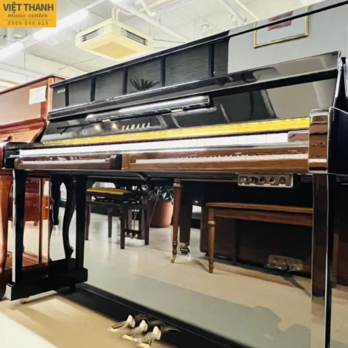 Đàn piano cơ Yamaha U5AS cũ, màu đen bóng, cao 113 cm