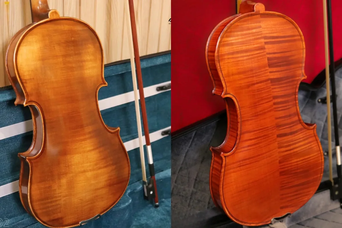 Lưng đàn violin một mảnh (one-piece) và hai mảnh (two-piece)