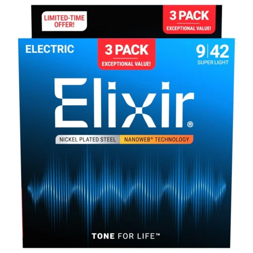 Dây đàn guitar điện Elixir 3313216566 lớp phủ Nanoweb, cỡ dây 09-42