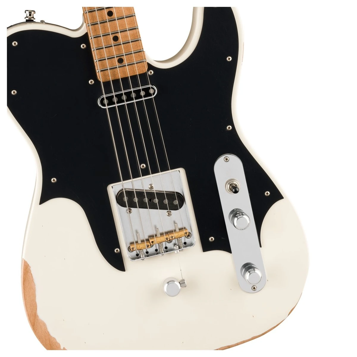 mat truoc dan guitar dien fender john osborne telecaster olympic white