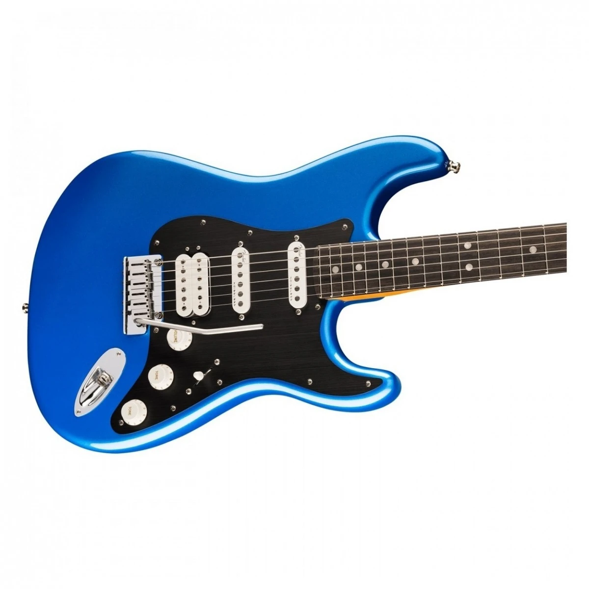 mat truoc guitar dien fender american ultra ii stratocaster hss noble blue
