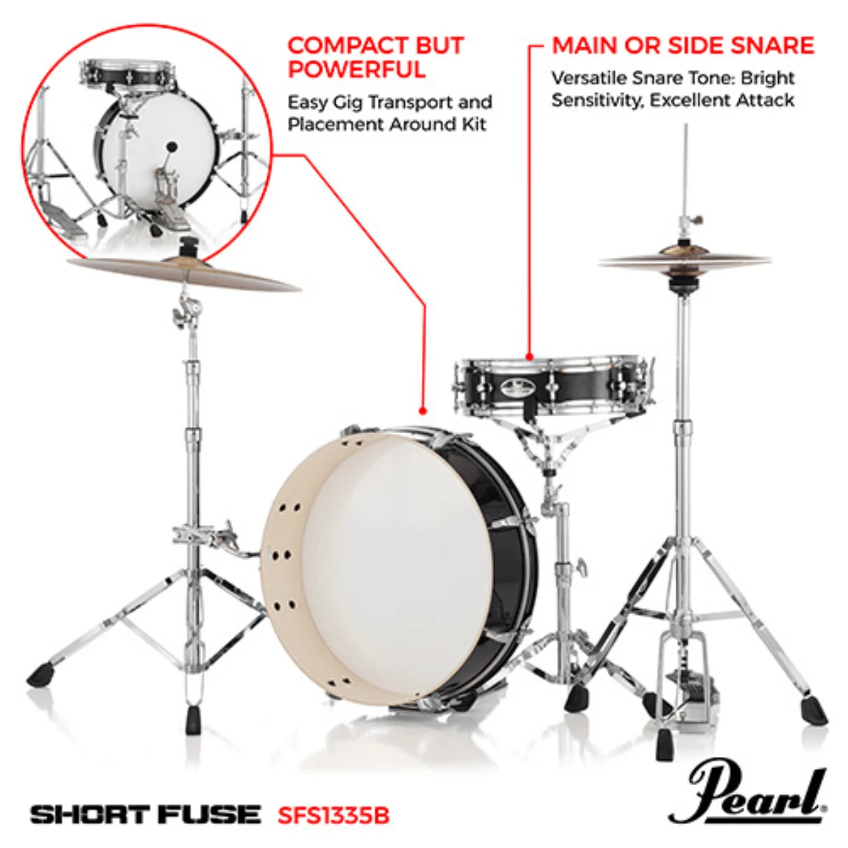 cau hinh trong snare pearl short fuse sfs1335b