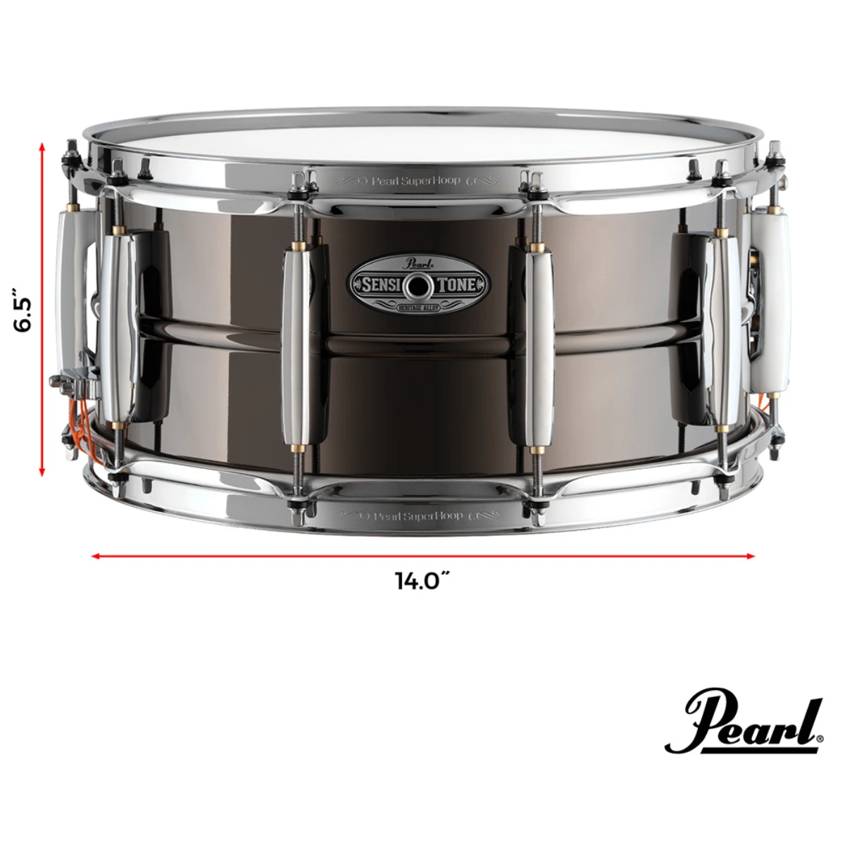kich thuoc trong snare pearl sensitone sth1465br
