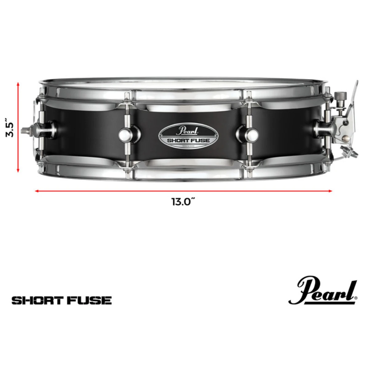 kich thuoc trong snare pearl short fuse sfs1335b