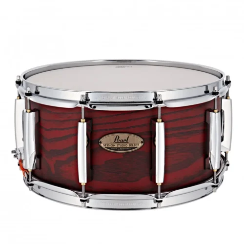 Trống snare Pearl Session Studio Select STS1465S/C847, kích thước 14″x 6.5″, màu Scarlet Ash