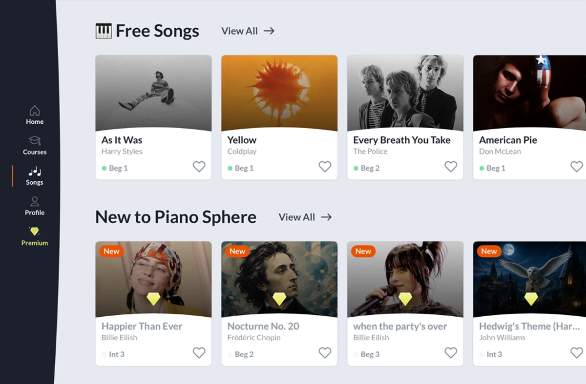 100 bai hat mien phi tren ung dung piano sphere